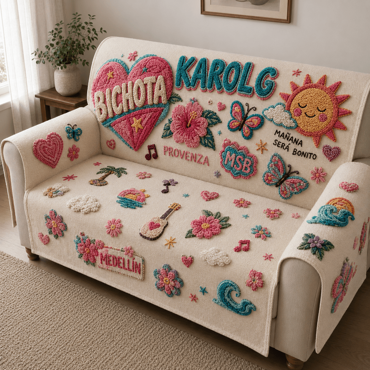 KRG Tufted Sofa Cover & Pillow Set DNBN