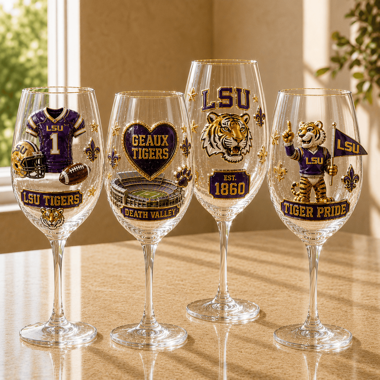 Premium LSU Wine Glass Cup NHVH