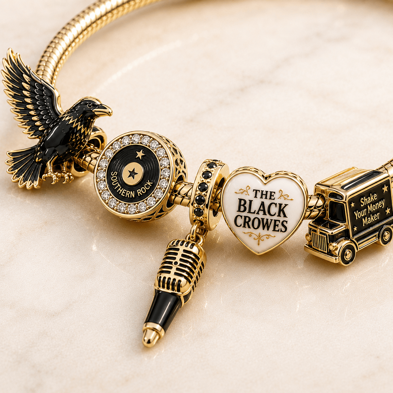 TBC Gold Charm Bracelet Set PTT