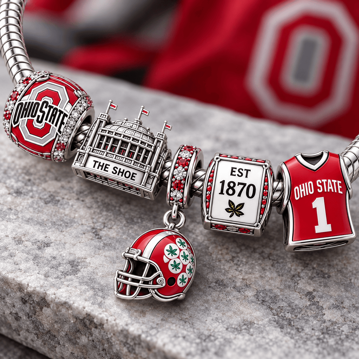 OSB Silver Charm Bracelet Set PTT