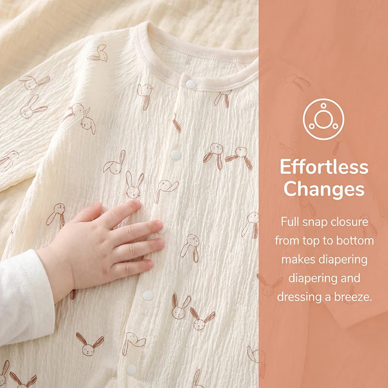 New Spring Newborn Baby Sleep Clothes Rabbit Print Soft Jumpsuit Underwear Infant One piece Skin Friendly Baby Romper